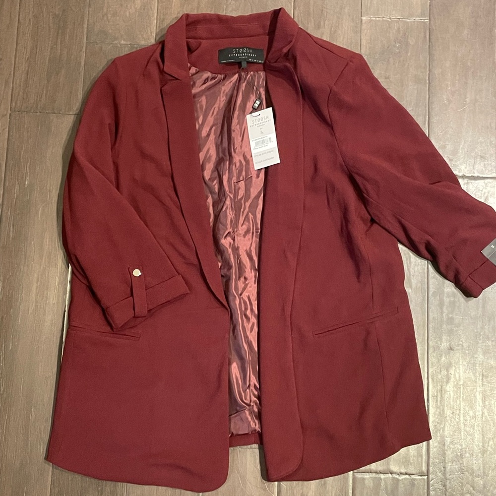 Burgundy Boyfriend Blazer